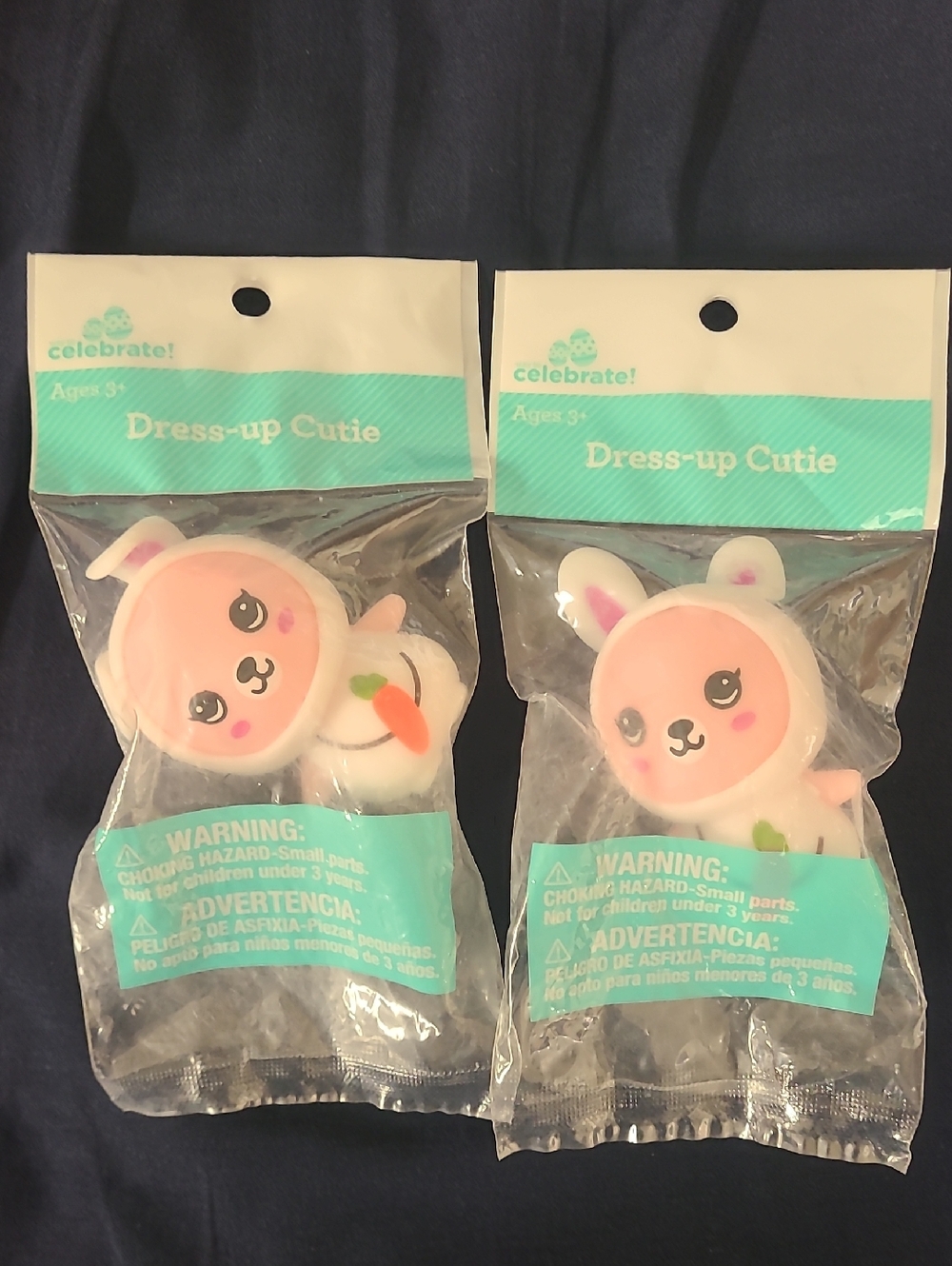Way To Celebrate Dress-up Cutie Bunny Squishy - Pink & White 2 Nwt
